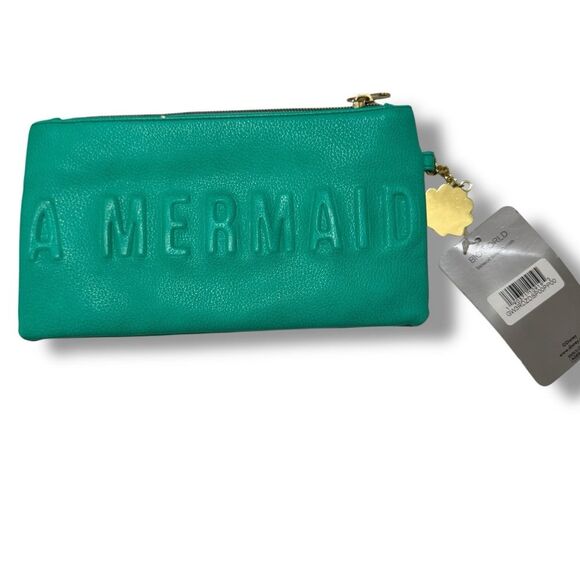Disney The Little Mermaid I’m Actually A Mermaid Teal Clutch Wallet wShell Charm - Picture 2 of 9